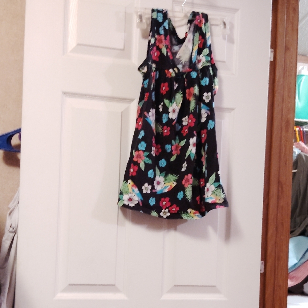 Floral Kids Dress - Black and Multicolor